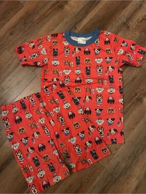 Nora Madison Children's Red Dog-Print Short Sleeve Pajama Set